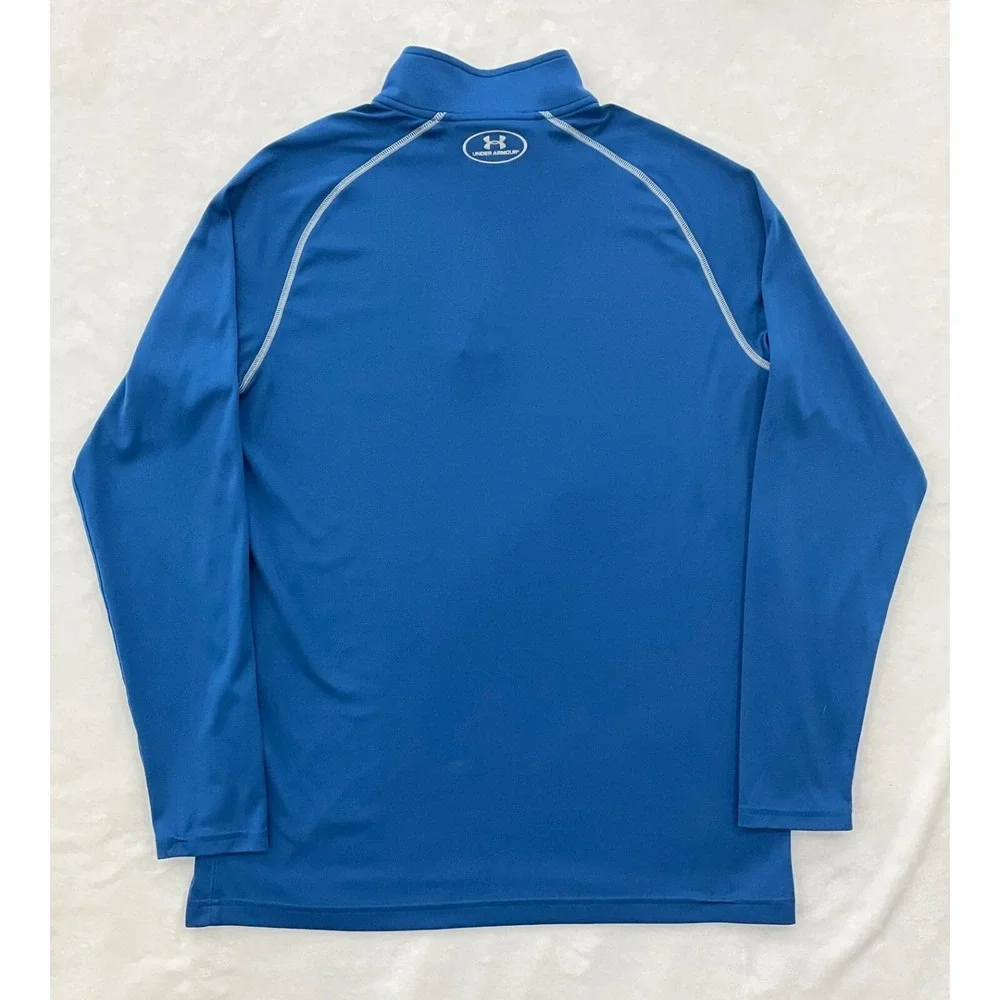 Under Armour Heatgear Quarter Zip Pull Over Lightweight Blue Men's Medium